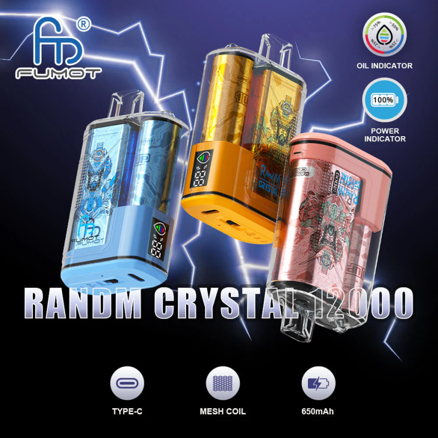 Fumot Cigarette - Fumot Crystal 1 st - 12000 engångs vapebox 20ml mango på is 26VFZN272