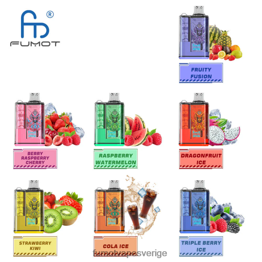 Fumot Price - Fumot Crystal 12000 engångs vapebox - 20ml (1 st) bär lemonad 26VFZN255