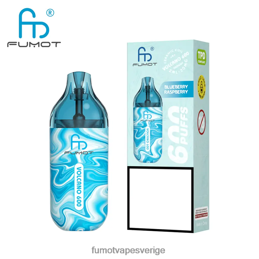 Fumot Puff - Fumot Volcano 600 tpd-kompatibel engångsvape - 2ml (set med 3 stycken) blåbär körsbär tranbär 26VFZN293