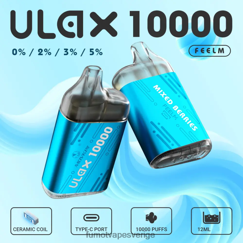 Fumot Price - Fumot Movkin Ulax 10000 engångs vape pod - 12ml (1 st) blåbär på is 26VFZN305