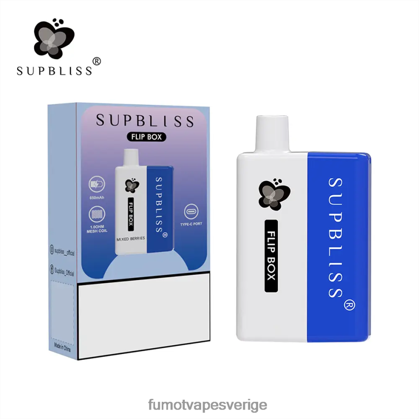Fumot Cigarette - Fumot Supbliss Flip box 6000 utbytbart vape kit - 10ml (1 st) blåbärshallon 26VFZN332