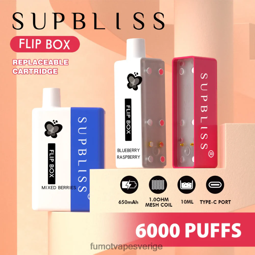 Fumot Vape Price - Fumot Supbliss Flip box 6000 utbytbart vape kit - 10ml (1 st) grapefrukt 26VFZN336