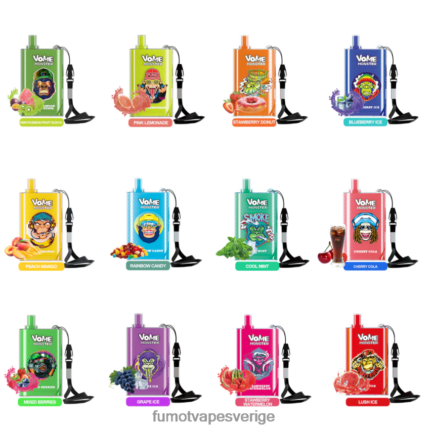 Fumot Cigarette - Fumot Vome Monster 10000 engångs vape pod-enhet - 20ml (1 st) blandade bär 26VFZN432