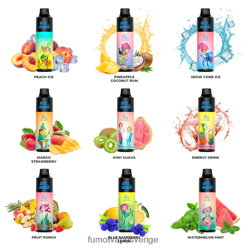 Fumot Price - Fumot DTL 8000 engångspenna - 16ml (1 st) blå hallon citron 26VFZN415