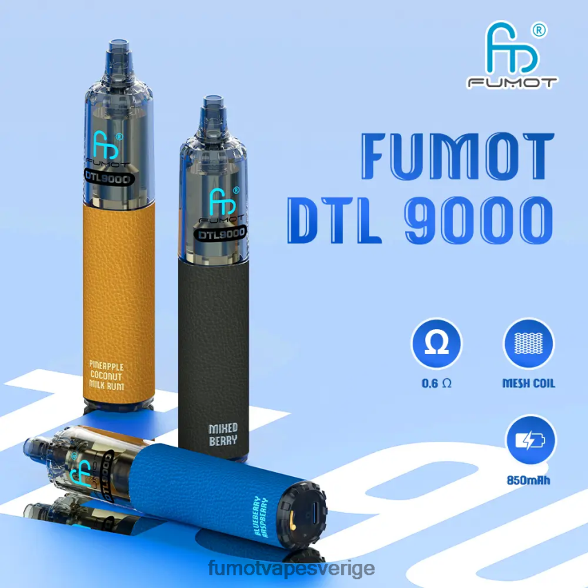 Fumot Vape Shop - Fumot DTL engångspenna 9000- 18ml (1 st) blåbärshallon 26VFZN370