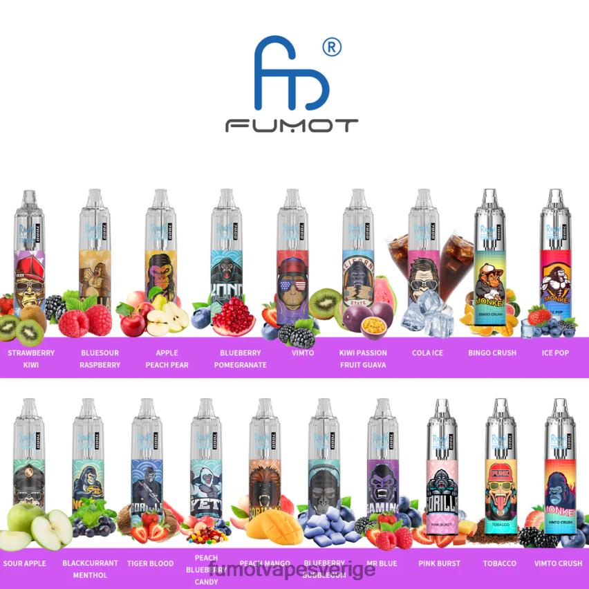 Fumot Cigarette - Fumot Tornado 0% 7000 engångspenna vape - 14ml (1 st) körsbär 26VFZN512