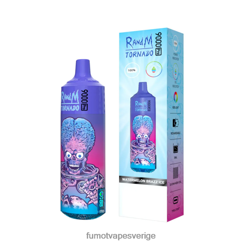 Fumot Cigarette - Fumot Tornado 1 st 9000 pro 18ml engångsvape persika bär 26VFZN222