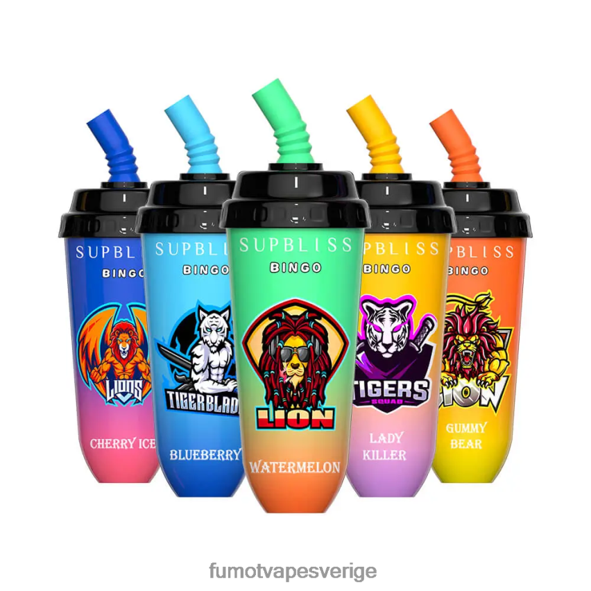 Fumot Vape Price - Fumot Supbliss Bingo 8000 engångs vape pod-enhet - 16ml (1 st) körsbärspersika lemonad 26VFZN396