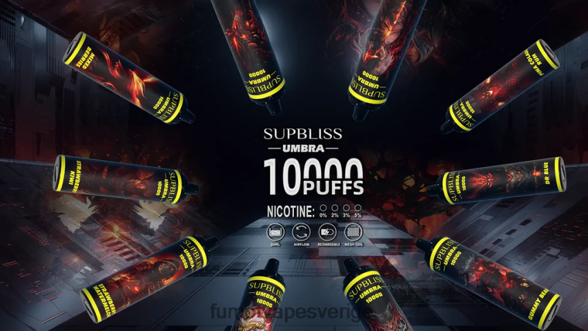 Fumot Cigarette - Fumot Supbliss Umbra 10000 (1 st) engångspenna - 20ml röd äpple citron 26VFZN482