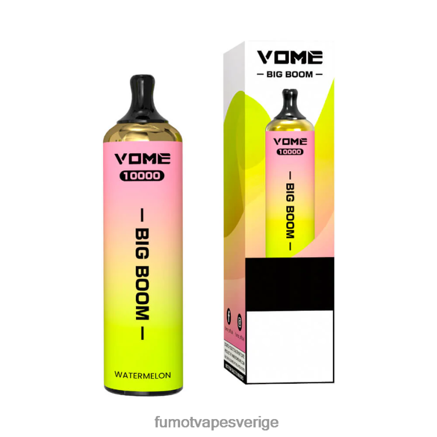Fumot Vape Price - Fumot Vome Big Boom engångspenna 10000 - 20ml (1 st) jordgubbsvattenmelon is 26VFZN446